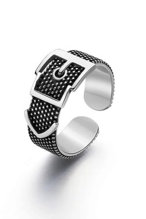New Style Trends - Buckle Up Textured Aesthetic Ring - Outfit Ideas