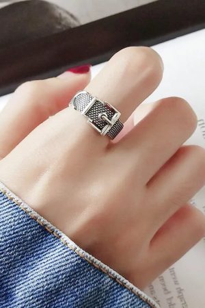 New Style Trends - Buckle Up Textured Aesthetic Ring - Outfit Ideas