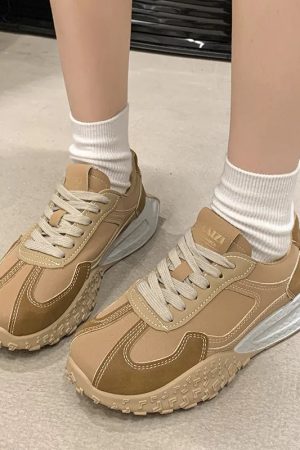 New Style Trends - Burgundy Pop Sport Aesthetic Sneakers - Outfit Ideas