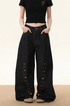 New Style Trends - Button Detail Wide-Leg Jeans - Outfit Ideas
