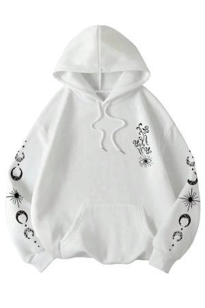 New Style Trends - Celestial Vision Graphic Edgy Hoodie - Outfit Ideas