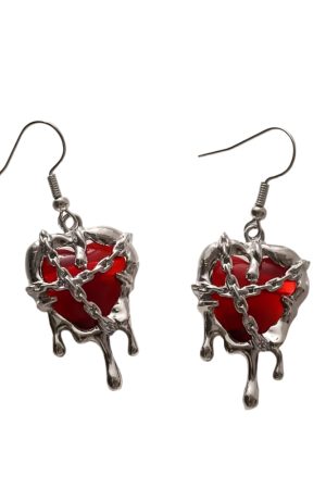 New Style Trends - Chained Blood Heart Alt Earrings - Outfit Ideas