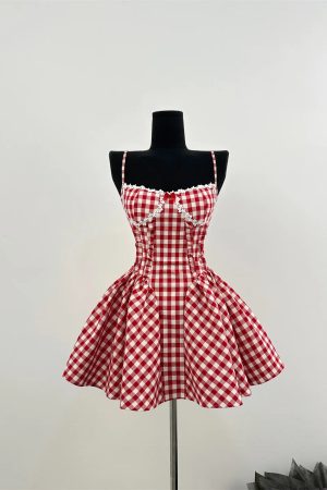 New Style Trends - Cherry Gingham Retro Sweetheart Dress - Outfit Ideas