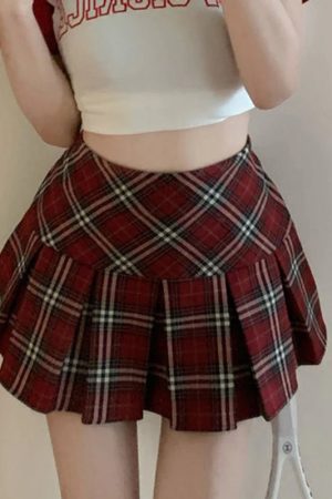New Style Trends - Cherry Rebel Pleated Y2k Skirt - Outfit Ideas