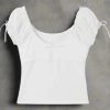 New Style Trends - Coquette Cap Sleeve Lace Trim Top - Outfit Ideas