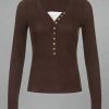 New Style Trends - Coquette Espresso Elegance Ribbed Top - Outfit Ideas
