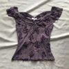 New Style Trends - Coquette Floral Lace-Up Off-Shoulder Top - Outfit Ideas