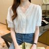 New Style Trends - Coquette Lace V-Neck White Blouse - Outfit Ideas