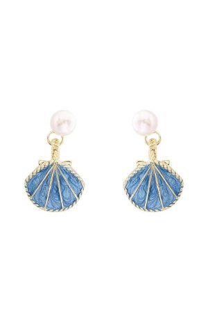 New Style Trends - Coquette Pearl Seashell Drop Earrings - Outfit Ideas