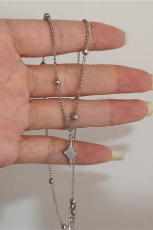 New Style Trends - Cosmic Noir Layered Y2k Necklace Set - Outfit Ideas