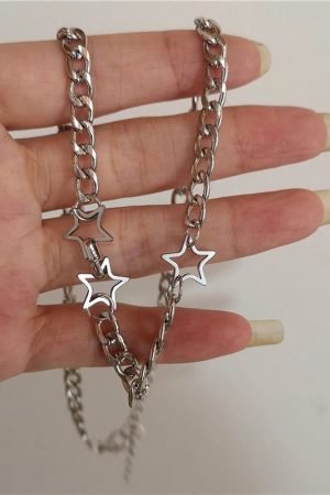 New Style Trends - Cosmic Noir Layered Y2k Necklace Set - Outfit Ideas