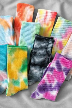 New Style Trends - Cosmic Swirl Aesthetic Tie-Dye Socks - Outfit Ideas