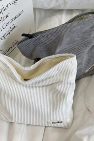 New Style Trends - Cozy Ribbed Zipper Aesthetic Bag - Outfit Ideas