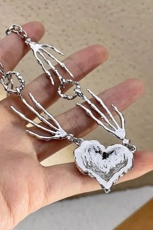 New Style Trends - Crimson Shattered Alt Goth Heart Necklace - Outfit Ideas