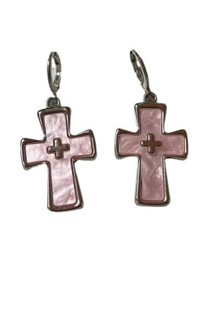 New Style Trends - Cross Crystal Silver Earrings - Outfit Ideas