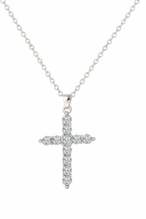 New Style Trends - Crystal Rose Gothic Cross Necklace - Outfit Ideas