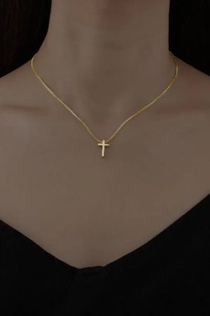 New Style Trends - Crystal Rose Gothic Cross Necklace - Outfit Ideas