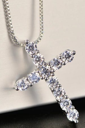 New Style Trends - Crystal Rose Gothic Cross Necklace - Outfit Ideas