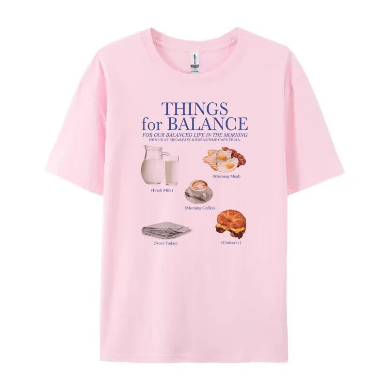 New Style Trends - Cute Breakfast Routine Oversized Aesthetic T-Shirt - Outfit Ideas