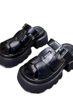 New Style Trends - Cyber Y2k Galaxy Chunky Sandals - Outfit Ideas