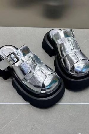 New Style Trends - Cyber Y2k Galaxy Chunky Sandals - Outfit Ideas