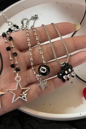 New Style Trends - Dark Charm Layered Edgy Necklace Set - Outfit Ideas