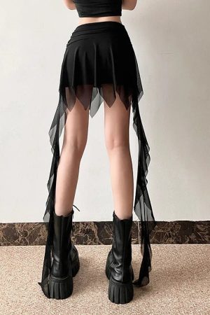 New Style Trends - Dark Enchantment Alt Goth Layered Skirt - Outfit Ideas