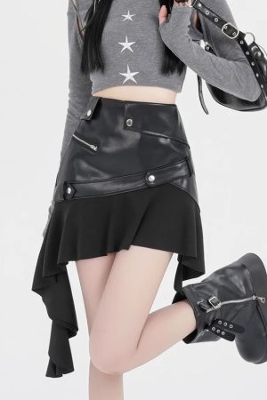 New Style Trends - Dark Siren Y2k Zipper Skirt - Outfit Ideas