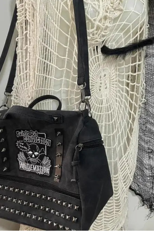 New Style Trends - Dead Conviction Studded Y2k Shoulder Bag - Outfit Ideas