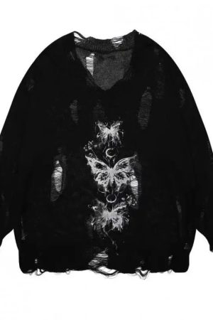 New Style Trends - Fallen Butterfly Edgy Sweater - Outfit Ideas