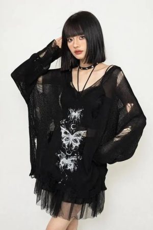 New Style Trends - Fallen Butterfly Edgy Sweater - Outfit Ideas