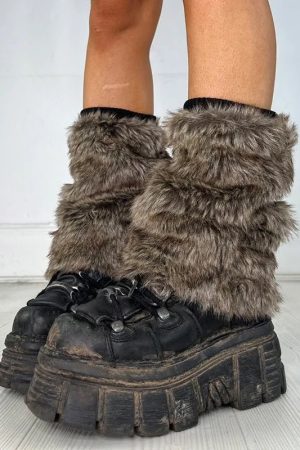 New Style Trends - Feral Y2k Fuzzy Leg Warmers - Outfit Ideas