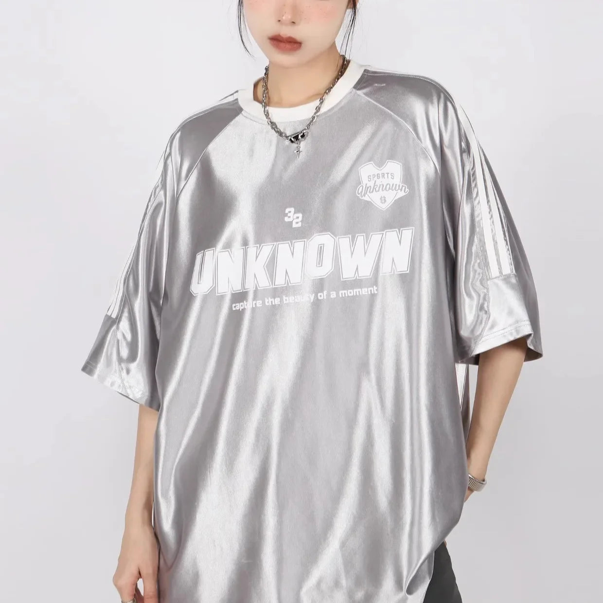 New Style Trends - Futurist Chrome Sports Y2k T-Shirt - Outfit Ideas