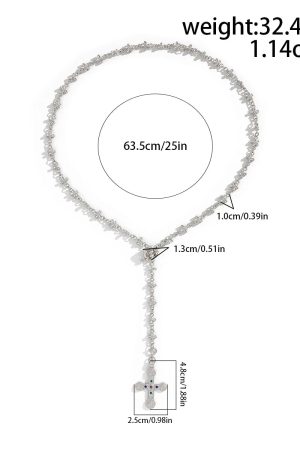 New Style Trends - Golden Rosary Cross Aesthetic Necklace - Outfit Ideas