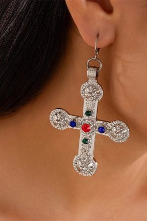 New Style Trends - Golden Saint Cross Aesthetic Layered Necklace - Outfit Ideas