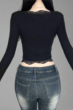 New Style Trends - Goth Coquette Lace Top - Outfit Ideas