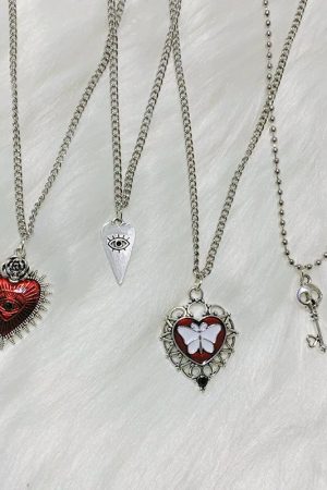 New Style Trends - Goth Mystic Heart Pendant Layered Necklaces - Outfit Ideas