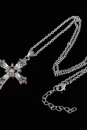 New Style Trends - Gothic Bloodstone Cross Necklace - Outfit Ideas