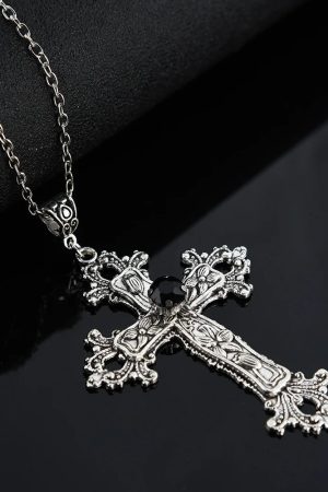 New Style Trends - Gothic Bloodstone Cross Necklace - Outfit Ideas
