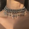 New Style Trends - Gothic Cross Pearl Choker - Outfit Ideas