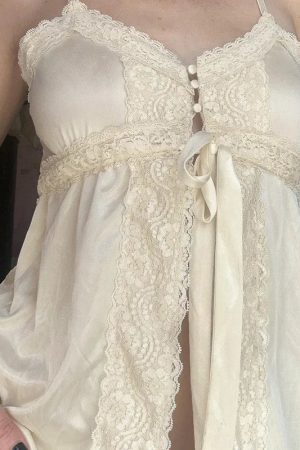 New Style Trends - Ivory Lace Babydoll Coquette Cami Top - Outfit Ideas