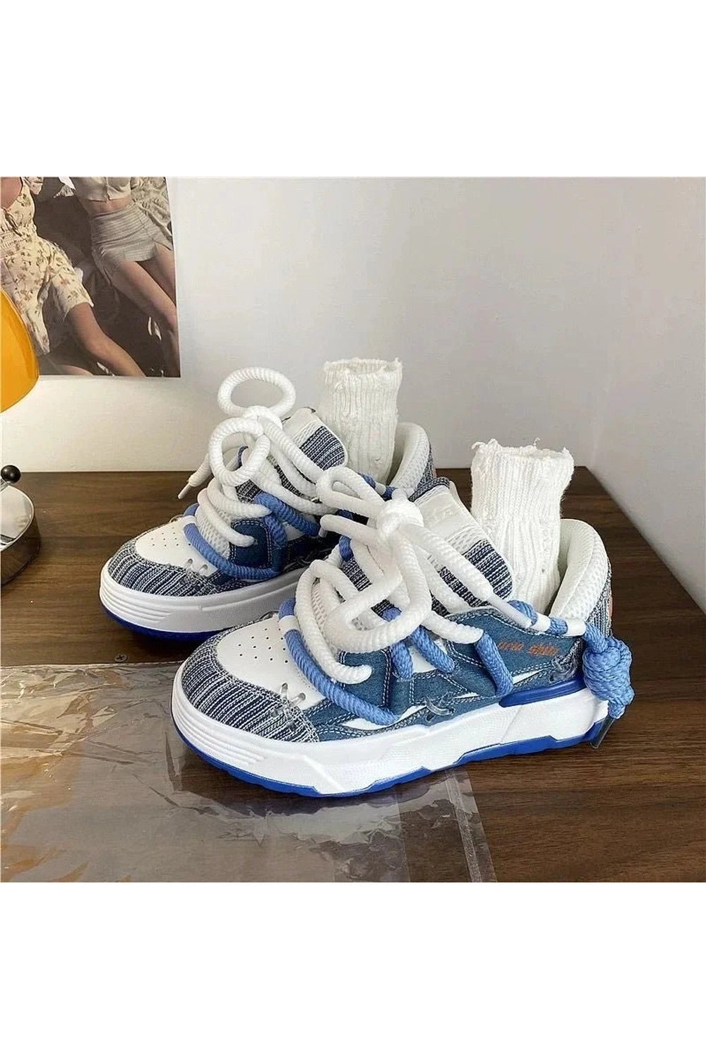 New Style Trends - Kawaii Azure Wave Sneakers - Outfit Ideas