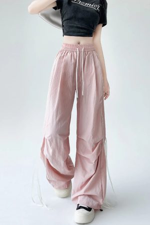 New Style Trends - Kawaii Y2k Ribbon Wide Pants - Outfit Ideas