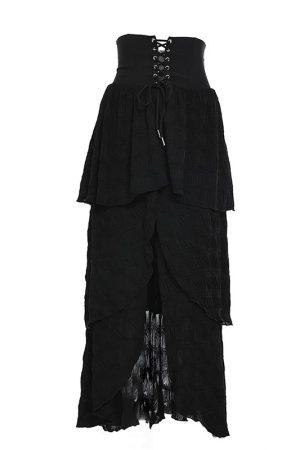 New Style Trends - Lace-Up Edgy Maxi Skirt - Outfit Ideas