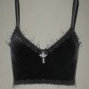New Style Trends - Mall Goth Velvet Crop Top - Outfit Ideas