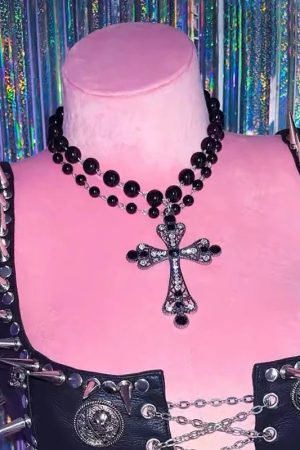 New Style Trends - Midnight Thorn Gothic Cross Necklace - Outfit Ideas