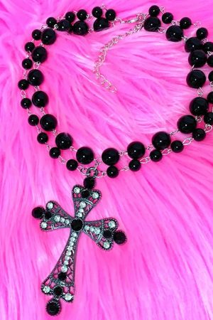 New Style Trends - Midnight Thorn Gothic Cross Necklace - Outfit Ideas