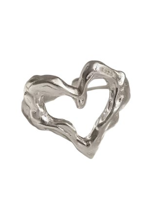 New Style Trends - Molten Heart Edgy Silver Ring - Outfit Ideas
