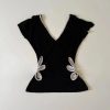New Style Trends - Petal Cutout V-Neck Aesthetic Top - Outfit Ideas