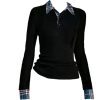 New Style Trends - Plaid Collar Retro Preppy Sweater - Outfit Ideas